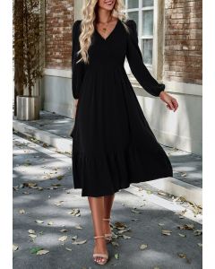 Women V Neck Long Dress