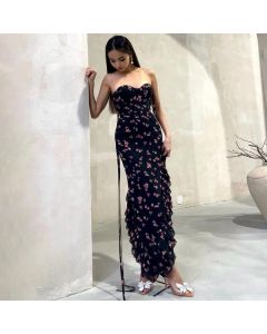 Women Floral Striped Dress