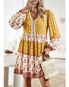 Women Printed Long Sleeve Dress