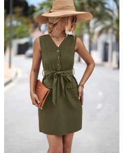 Women Sleeveless Midi Dress