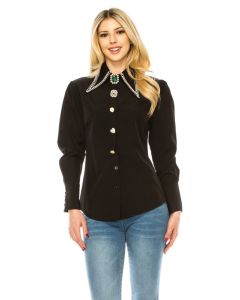 Women Button Down Long Sleeve Blouse