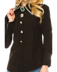 Women Button Down Long Sleeve Blouse