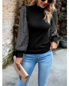 Women Long Sleeve Mock Neck TOP