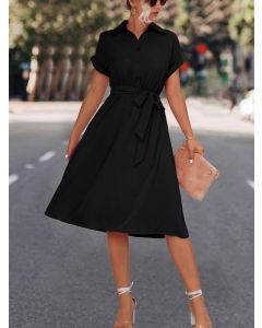 Women Buttom Down Midi Length Dress