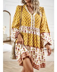 Women Printed Long Sleeve Dress