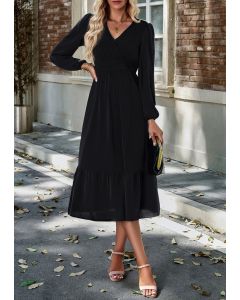 Women V Neck Long Dress