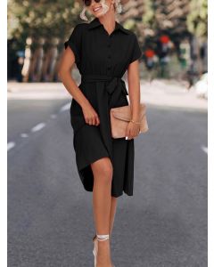 Women Buttom Down Midi Length Dress