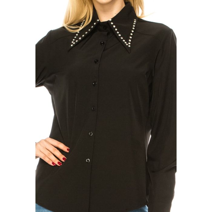 Women Button Down Long Sleeve Blouse