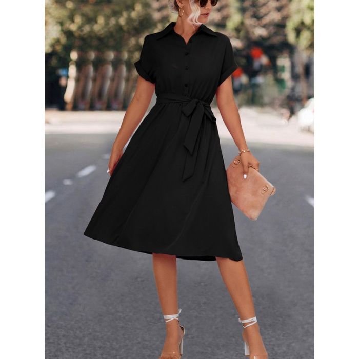 Women Buttom Down Midi Length Dress