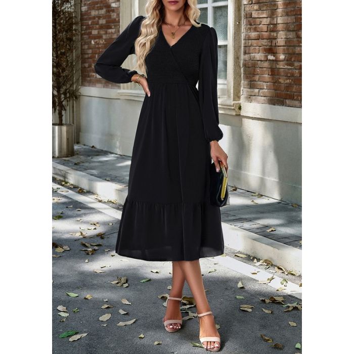 Women V Neck Long Dress