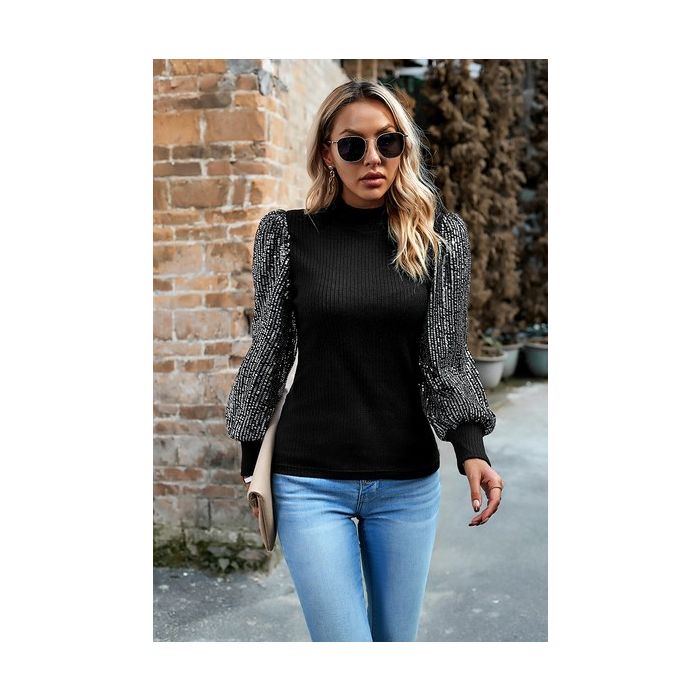 Women Long Sleeve Mock Neck TOP